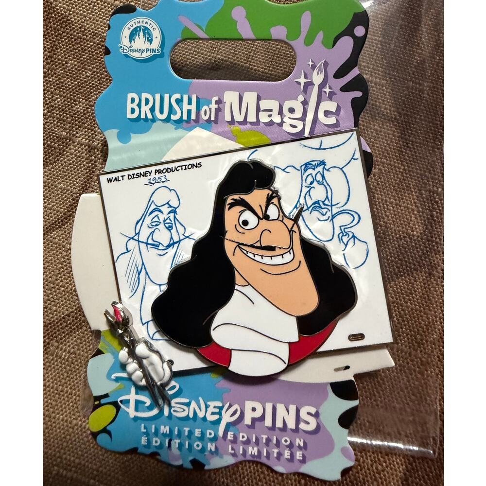 Disney Brush of Magic Captain Hook Limited Edition Pin NWT
